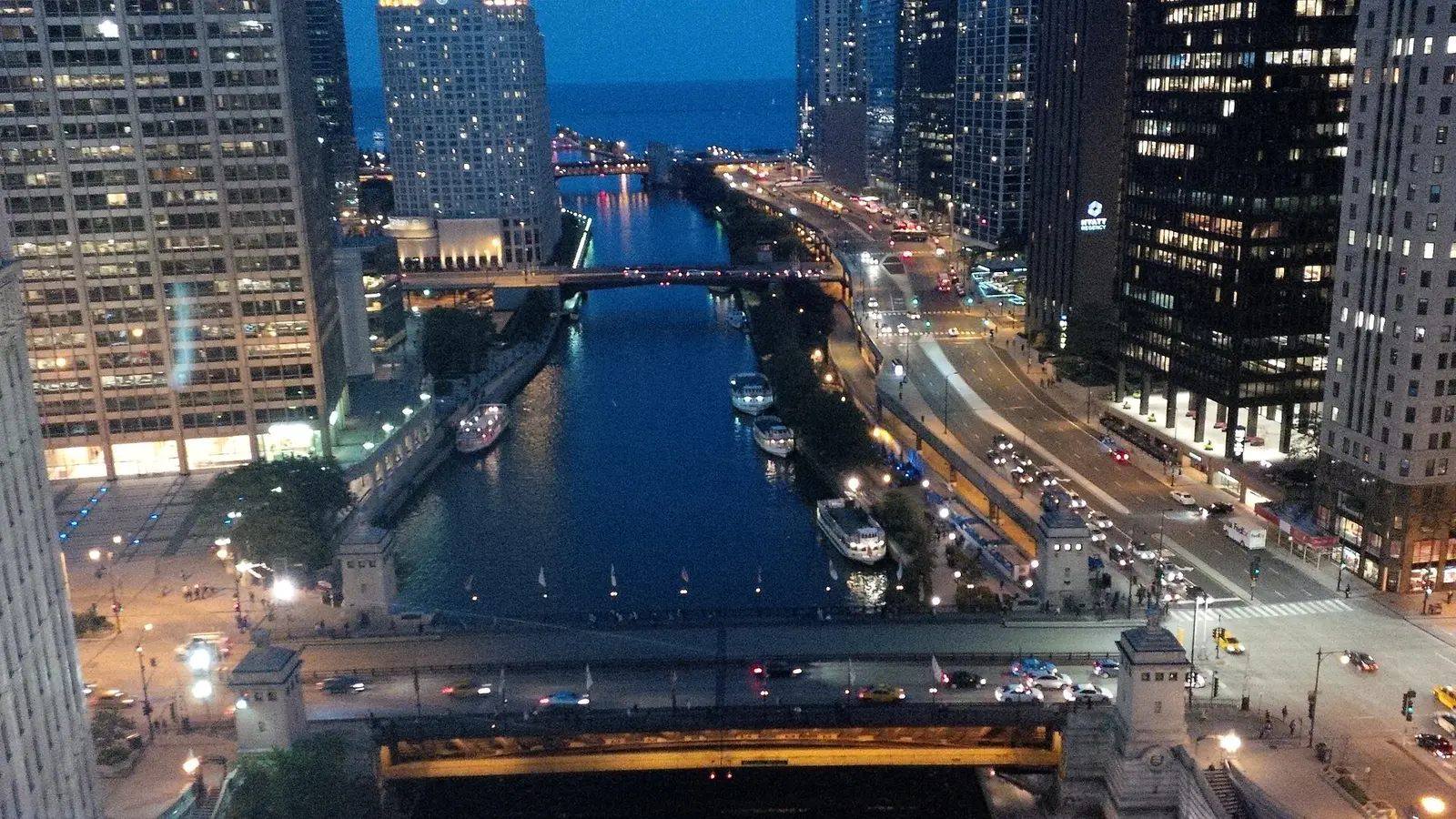 Chicago skyline on Lake Michigan