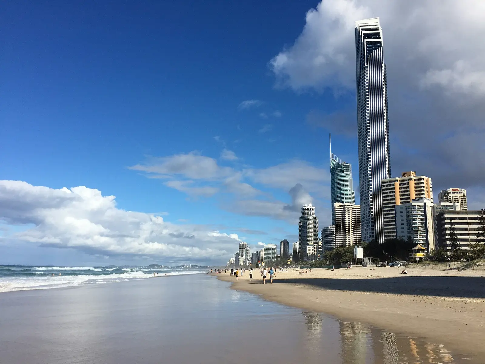 Surfers Paradise skyline and beach on the Gold Coast