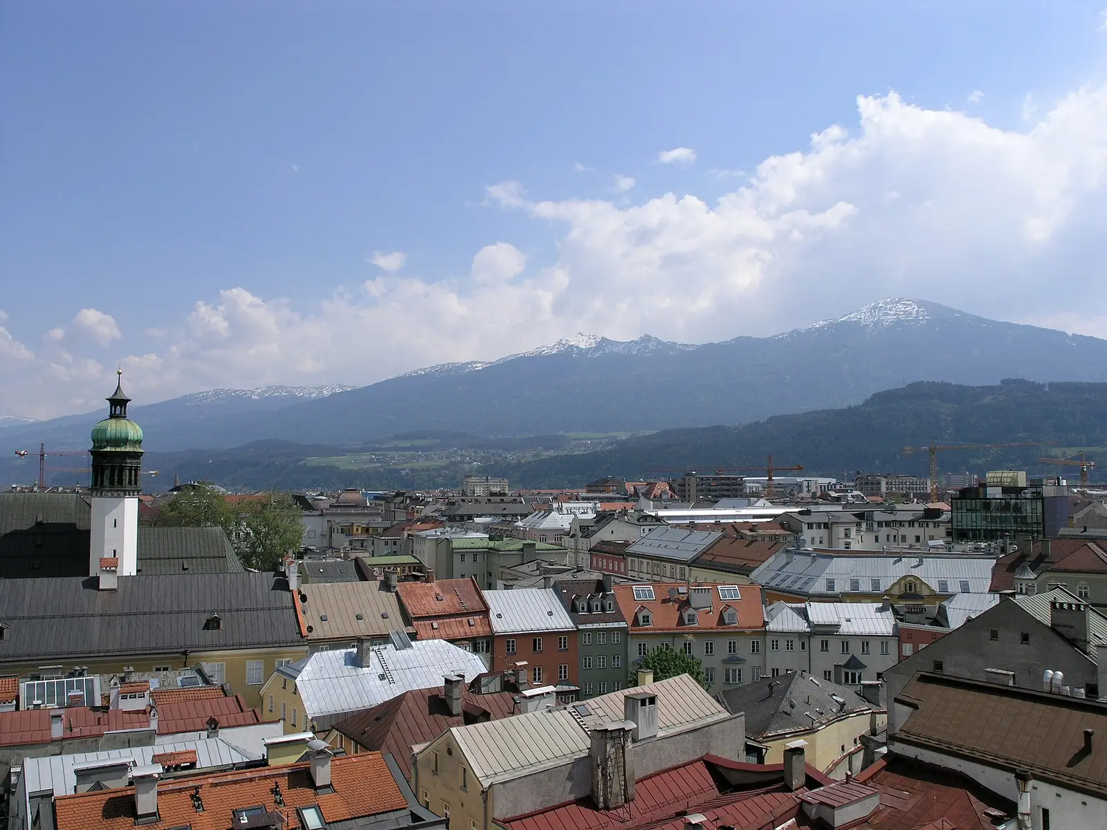 Innsbruck with the Nordkette range behind it