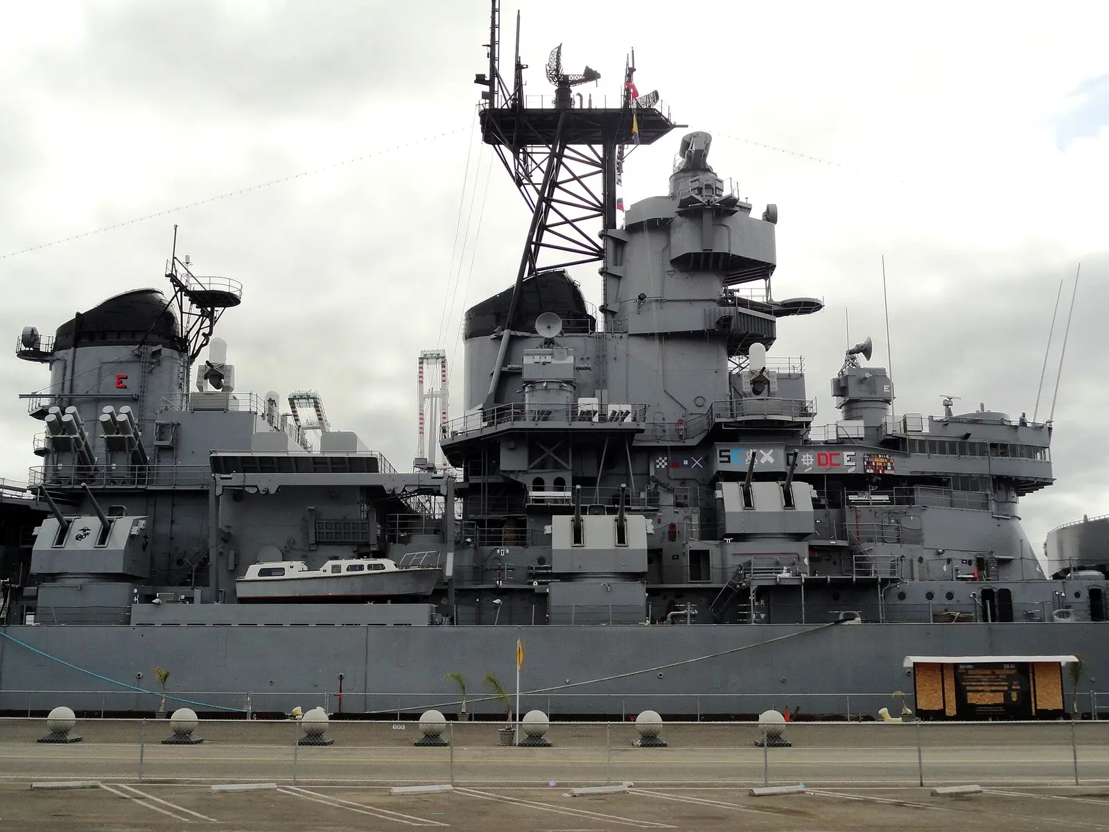 The battleship USS Iowa at San Pedro, Los Angeles