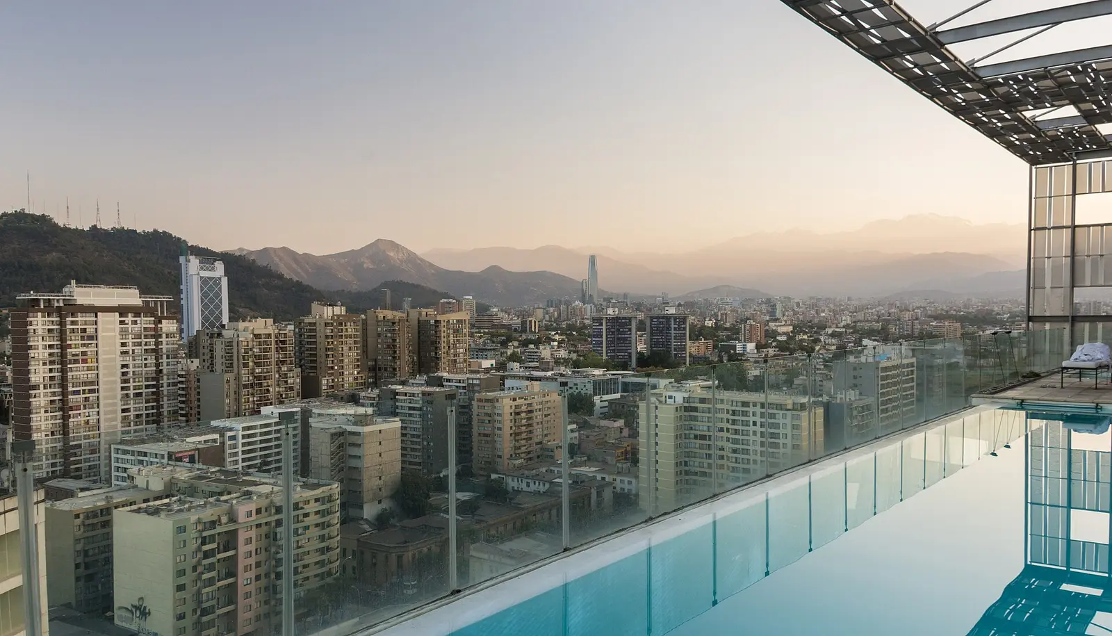 High-rises of Santiago de Chile against the Andes